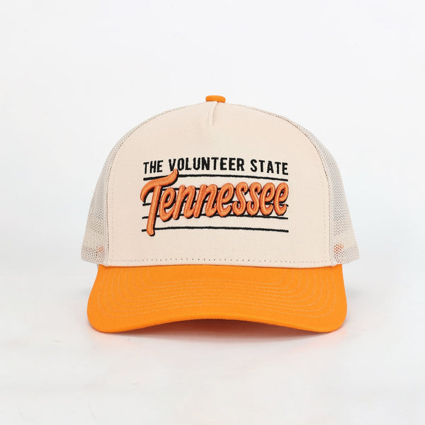 Vintage Volunteer Hat - Orange & White