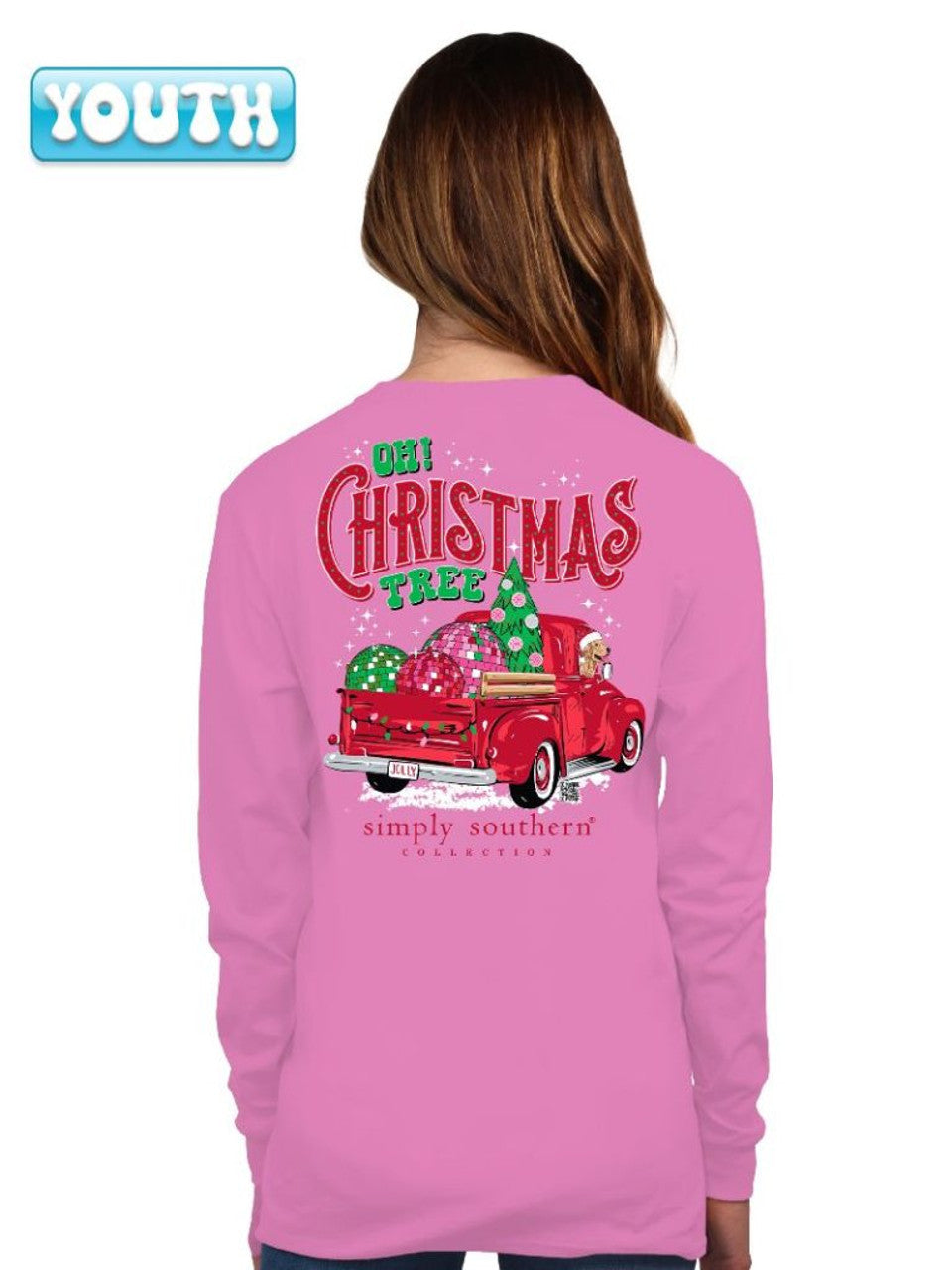 YOUTH Simply Southern Long Sleeve Shirt | Christmas Truck