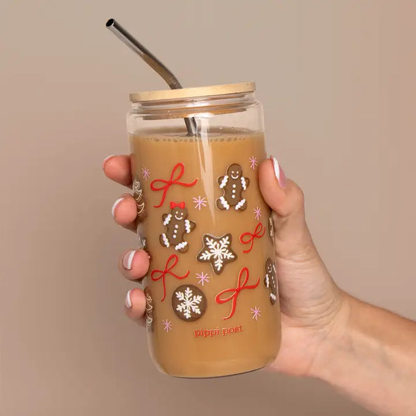 Gingerbread Cookies Christmas Glass Cup