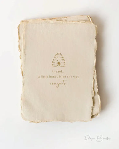 "A Little Honey On the Way" Baby Flat Greeting Card