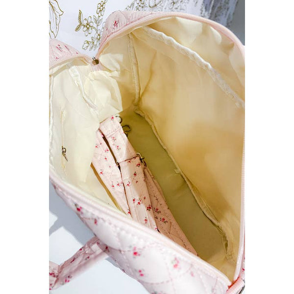 Dakota Baby Pink Floral Weekender Bag