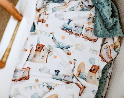 Baby + Toddler Minky Blanket | Planes, Trains, + Automobiles