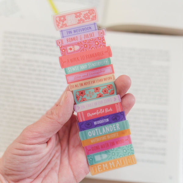 Romance Novels Book Stack Transparent Bookmark
