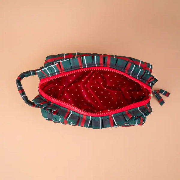 Essentials Quilted Cosmetic Pouch - Evergreen Plaid