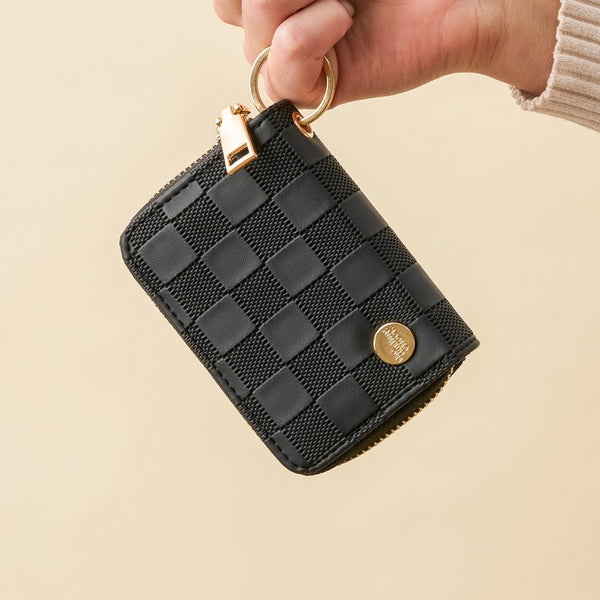 Zip Around Wallet - Black Check