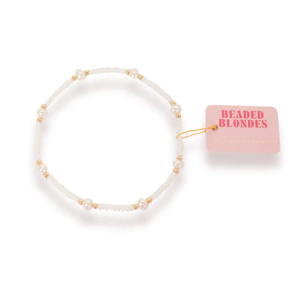 Beaded Blondes | White Pearl Anklet