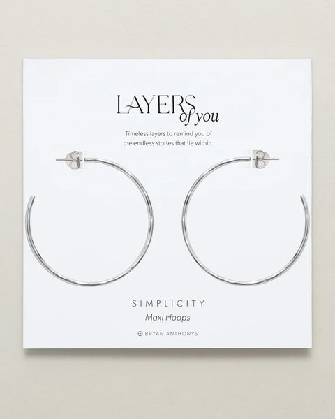 Bryan Anthonys Simplicity Maxi Hoop Earrings - Silver