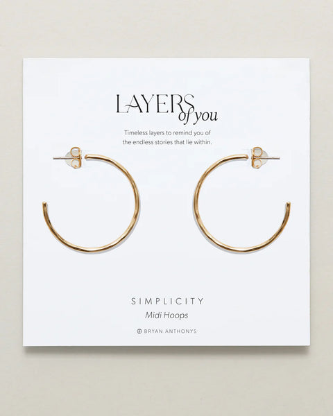 Bryan Anthonys Simplicity Midi Hoop Earrings - Gold