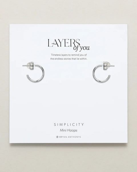 Bryan Anthonys Simplicity Mini Hoop Earrings - Silver