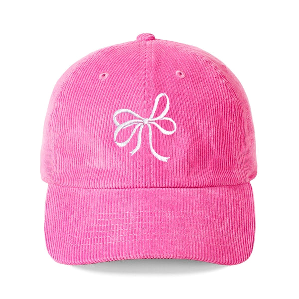 Corduroy Cap - Pink Bow