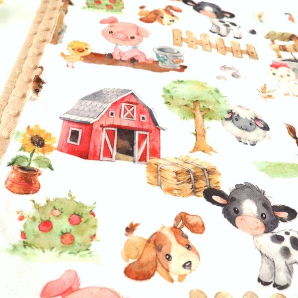 Baby & Toddler Minky Blanket | Farm Animals