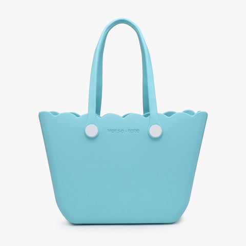 Rose Scalloped Versa Tote - Sky Blue