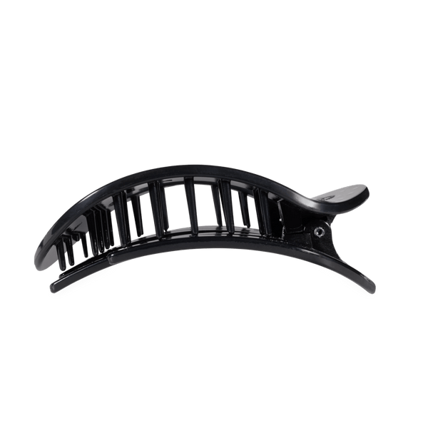 Teleties Flat Round Hair Clip - Black Polka Dot Party