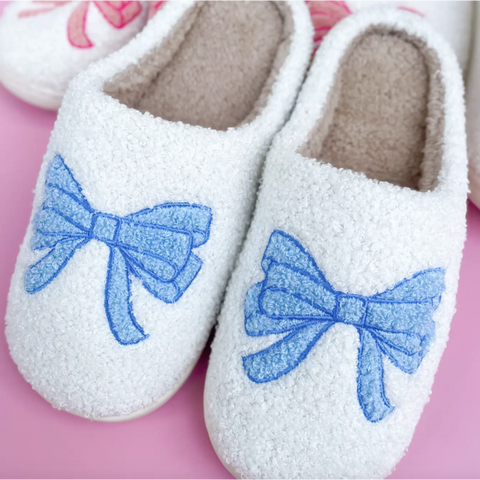 Slippers | Blue Bow