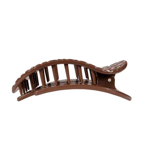 Teleties Flat Round Clip - Brown Crocodile