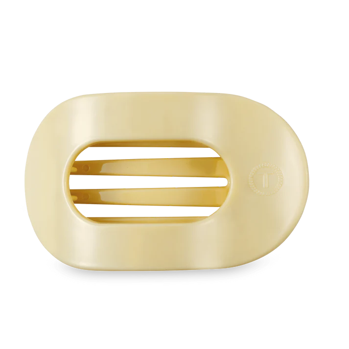Teleties Flat Round Clip - Butter Yellow