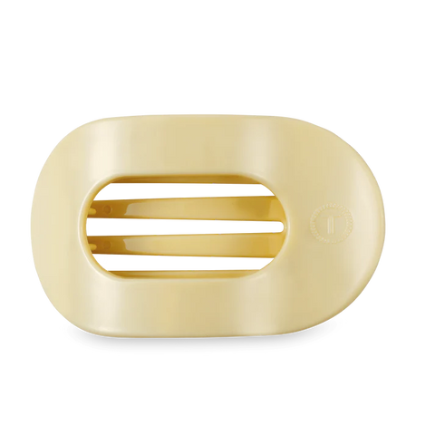 Teleties Flat Round Clip - Butter Yellow