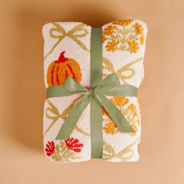 Cozy Dreams Luxe Blanket-Patchwork Pumpkins