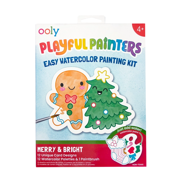 Playful Painters Easy Watercolor Painting Kit - Merry & Bright