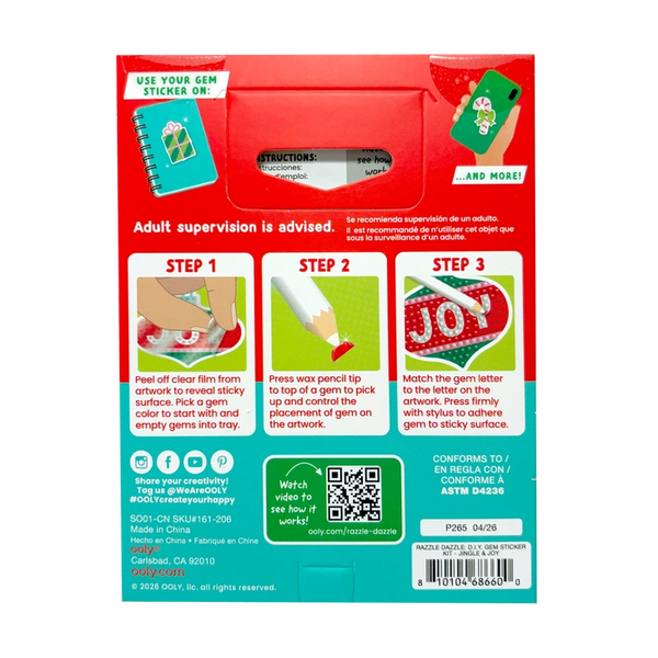 Mini Razzle Dazzle Diy Gem Sticker Kit - Jingle & Joy
