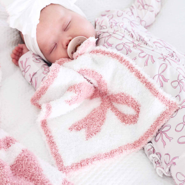 Caden Lane | CuddleLane™ Luxe Lovey - Dark Pink Bows
