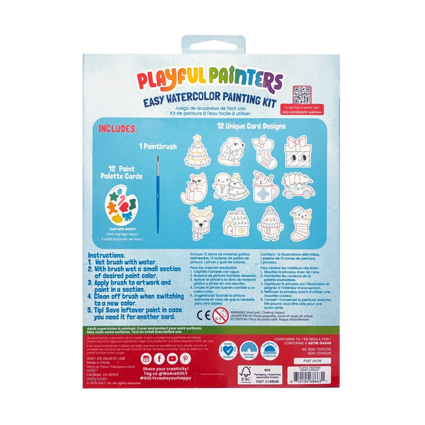 Playful Painters Easy Watercolor Painting Kit - Merry & Bright