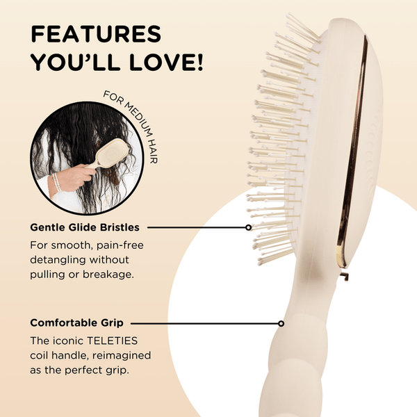 Detangler Hair Brush for Medium Hair – Tan