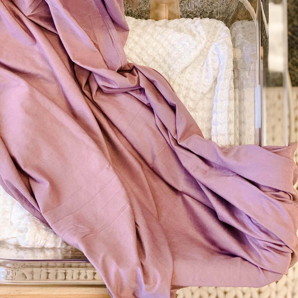 Caden Lane | Dusty Purple Bamboo Knit Swaddle