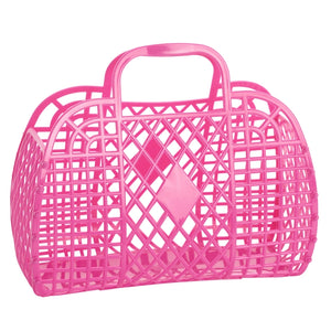 Retro Basket Jelly Bag - Large - Berry Pink