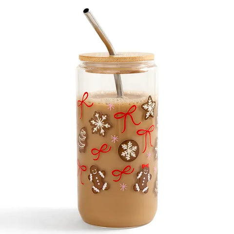 Gingerbread Cookies Christmas Glass Cup