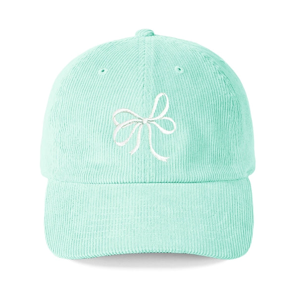 Corduroy Cap - Mint Bow