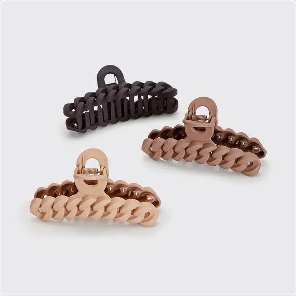 Eco-Friendly Chain Claw Clips 3pc Set | Neutral