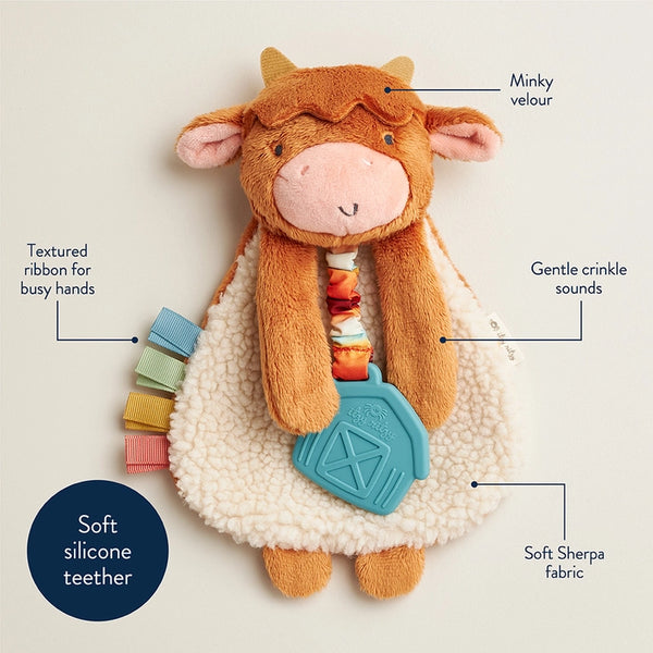 Itzy Lovey™ Plush And Teether Toy | Highland Cow