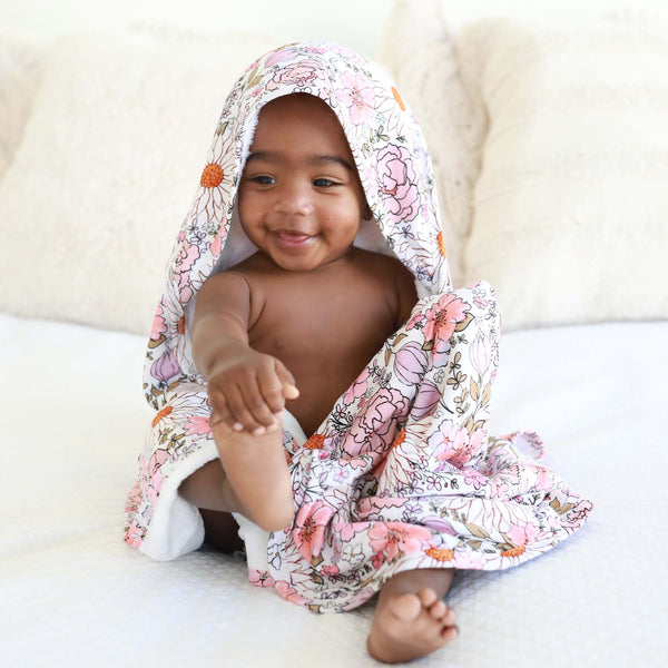 Caden Lane | Bamboo Hooded Towel - Purple Floral