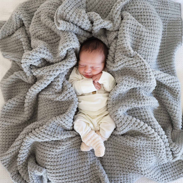 Caden Lane | CuddleLane™ Luxe Waffle Blankets - Moon