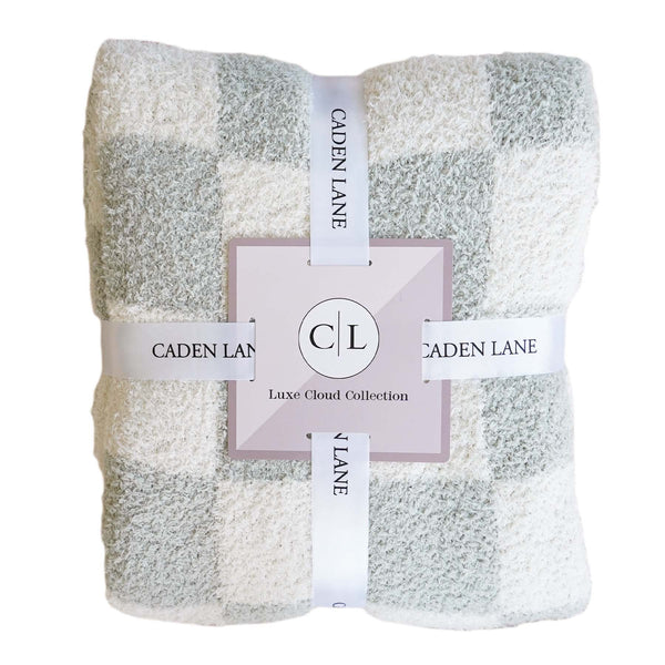 Caden Lane | CuddleLane™ Luxe Blankets - Sage Check