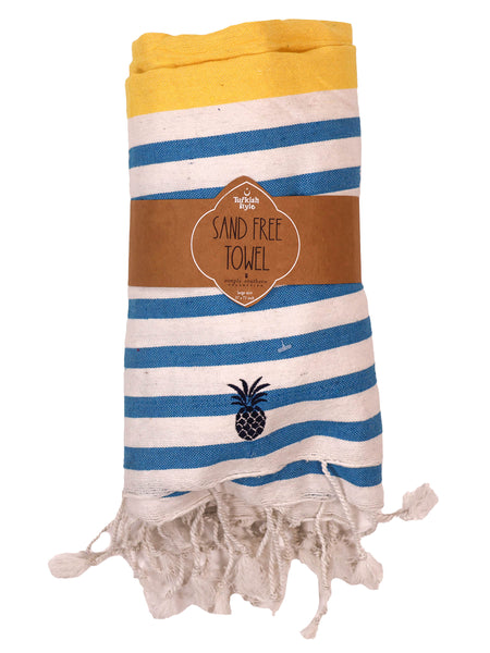 Simply Southern Sand Free Towel - Navy + Yellow