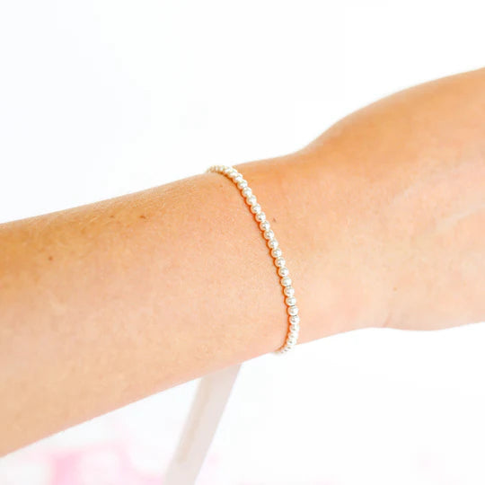 Beaded Blondes | 3mm Silver Beaded Bracelet