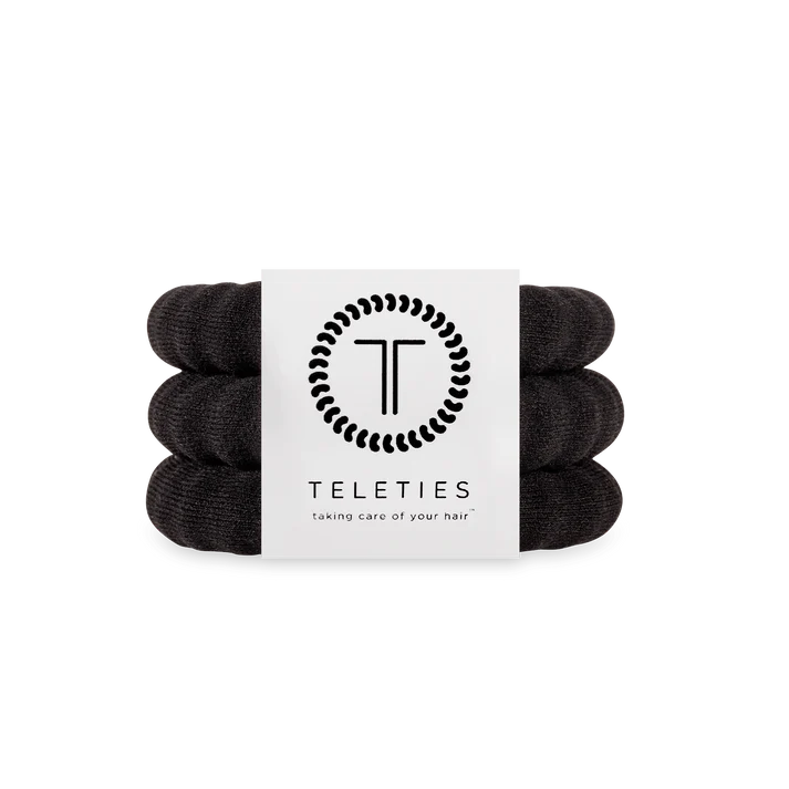 Teleties Nylon Hair Ties - Jet Black