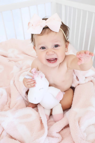Caden Lane | CuddleLane™ Luxe Blankets - Light Pink Bows
