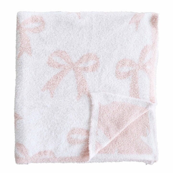 Caden Lane | CuddleLane™ Luxe Blankets - Light Pink Bows