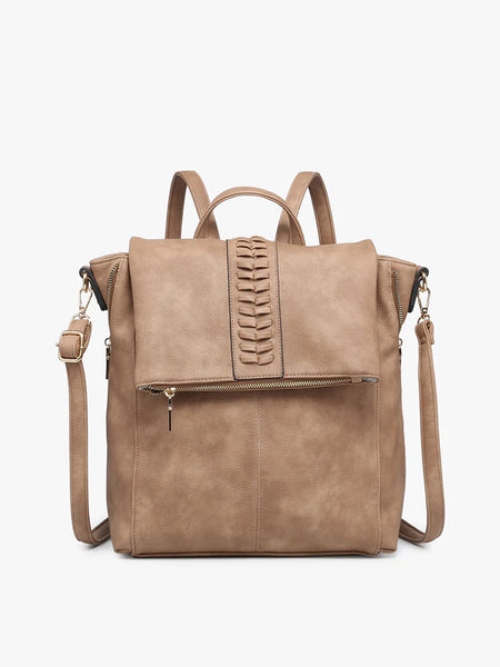 Vivian Vegan Distressed Backpack - Tan