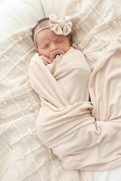 Caden Lane | Oatmeal Bamboo Waffle Oversized Swaddle Blanket