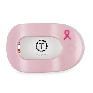 Teleties Flat Round Clip - Pink Ribbon Power