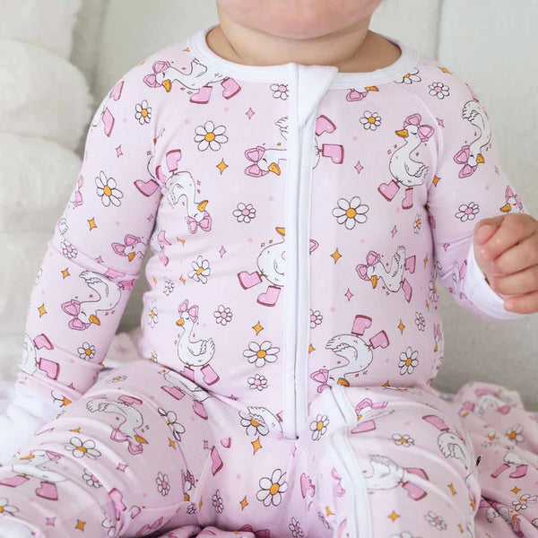 Caden Lane | Silly Goose Convertible Zip Romper - Pink