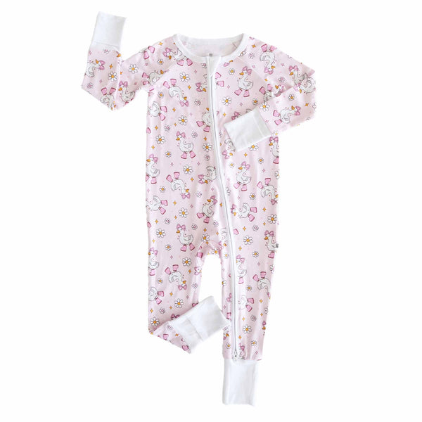 Caden Lane | Silly Goose Convertible Zip Romper - Pink