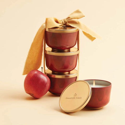 Thymes - Simmered Cider Candle Tin with Gold Lid