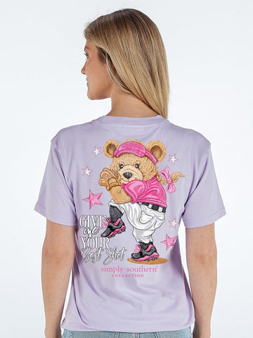 Simply Southern Short Sleeve Tee - Bear Ball • Give Me Your Best Shot