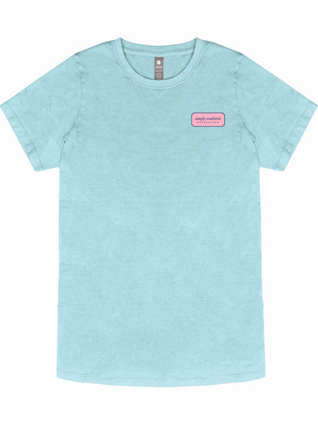 Simply Southern Acid Wash Short Sleeve Tee - Beach Signs