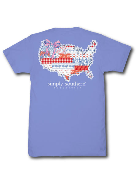 Simply Southern Short Sleeve Tee - Patchwork USA
